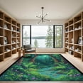 thumbnail image 2 of ODIKA 8'x10' Machine Washable Non-Slip Area Rug, Watercolor Green High Traffic Rug with Pad, Green, 1057511, 2 of 8