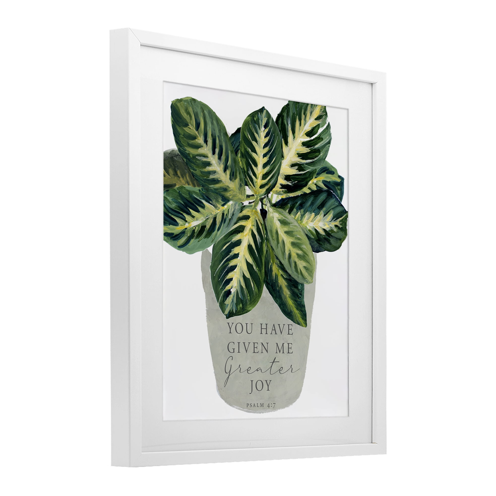 Stupell Industries Prayer & House Plant White Framed Print Under Glass, design by Lanie Loreth