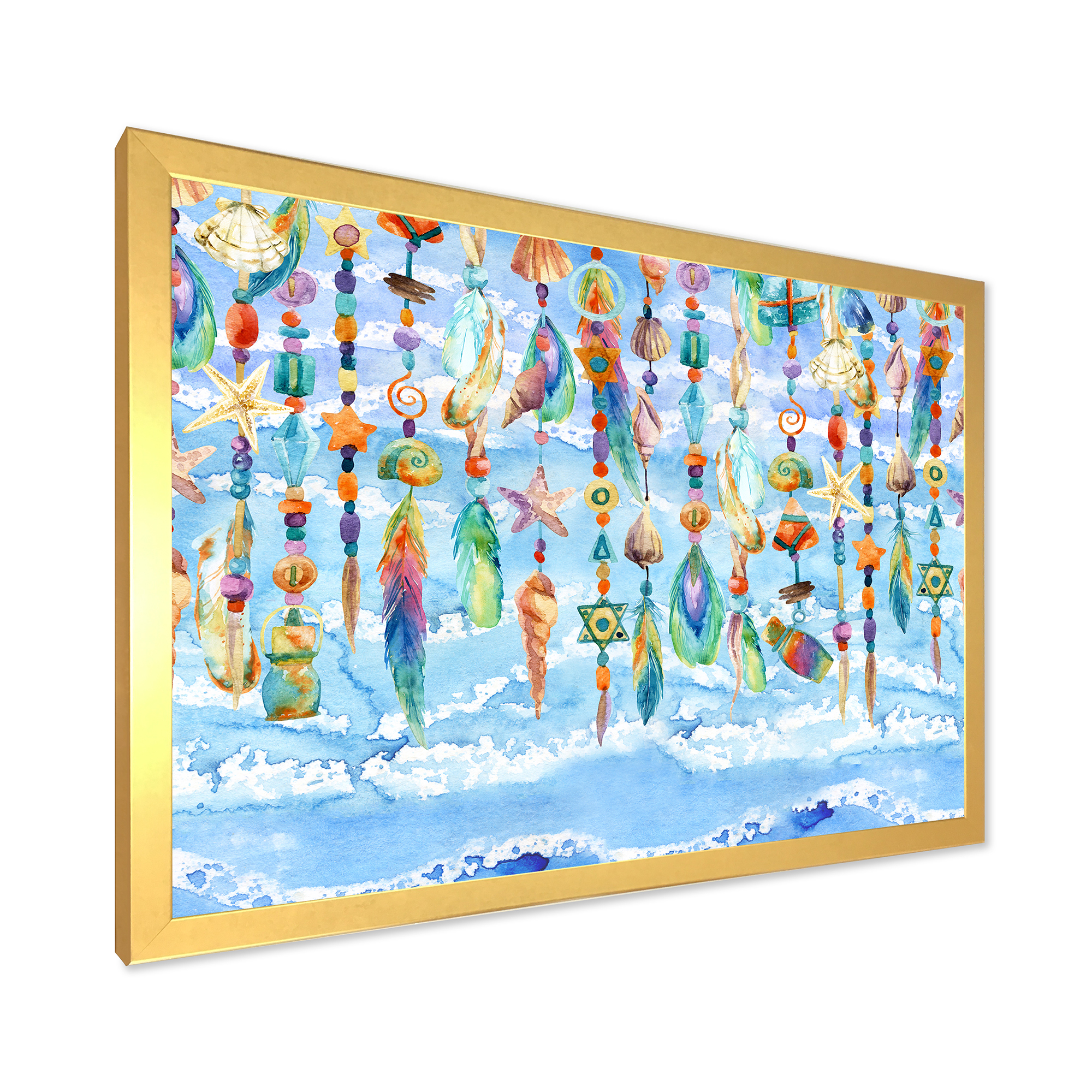 Designart 'Jewelry of Beads and Sea Shell' Traditional Framed Art Print