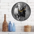 thumbnail image 4 of Running Horses Wall Clock Round Silent Non Ticking Battery Operated Accurate Arabic Numerals Design Clocks for Home Kitchen Living Room Bedroom 12inch Home Decor, 4 of 6