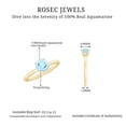 thumbnail image 5 of Rosec Jewels Natural Aquamarine Solitaire Ring for Women - March Birthstone Ring - AAA Quality - Ready to Gift for Birthday, 18K Yellow Gold, US 4.50, 5 of 6