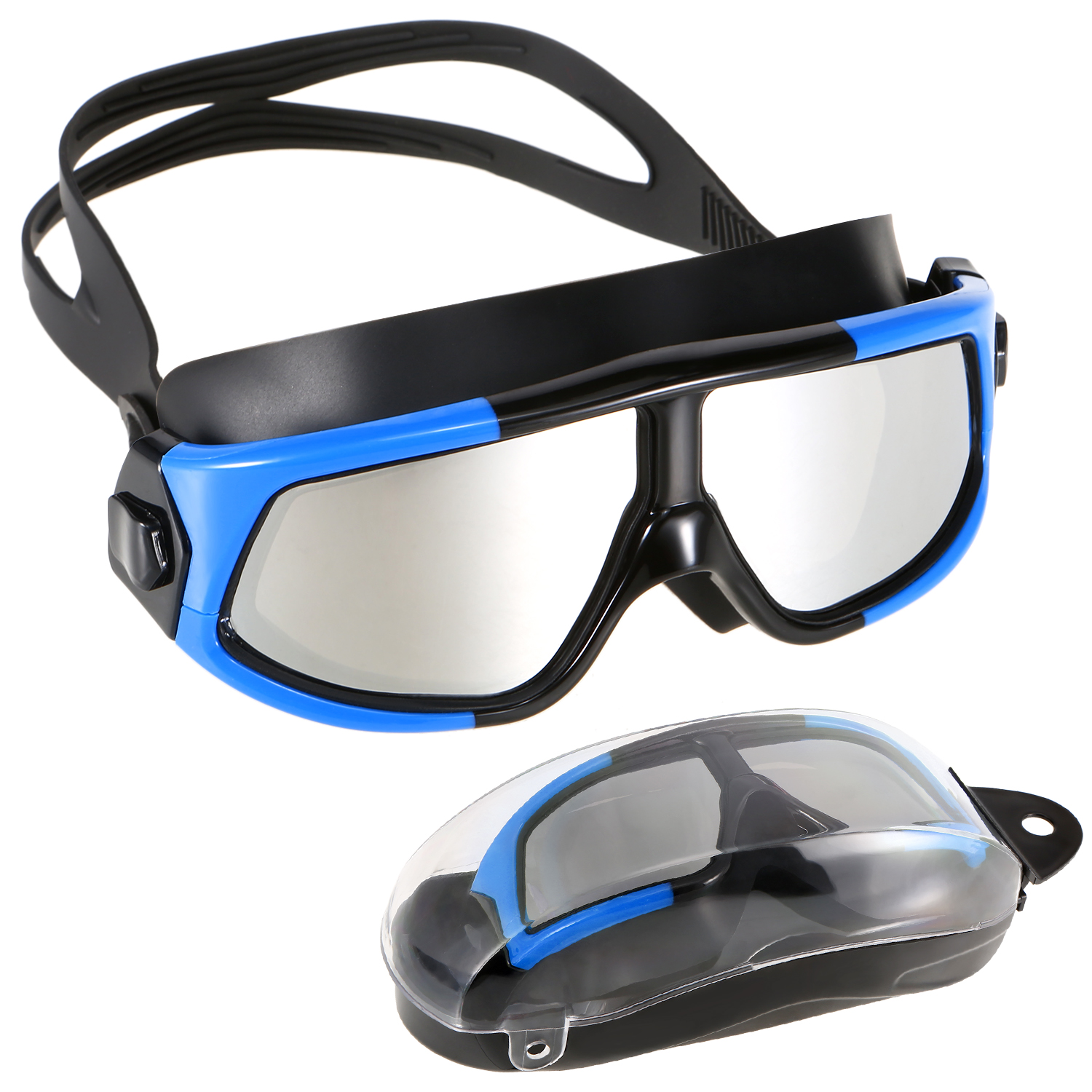 Whale Waterproof Large Frame Glasses Swimming Goggles Anti-Fog Swim Mask