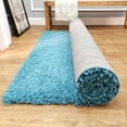 thumbnail image 6 of Maxy Home Bella Solid Turquoise Blue 6 ft. 7 in. x 9 ft. 3 in. Shag Area Rug, 6 of 7