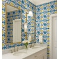 thumbnail image 3 of S4sassy Self Adhesive Wallpaper, Classic Block Tile Wallpaper, Blue Removable DIY Vinyl Tile Pattern Wall Covering, Textured Peel & Stick Contact Paper for Entryway wall, Kitchen Backsplash-25"x120", 3 of 9