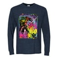 thumbnail image 2 of Wild Bobby, Colorful Rainbow Unicorn Animal Lover Mens Long Sleeve Shirt, Vintage Heather Navy, 3XL, 2 of 3
