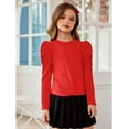 thumbnail image 3 of Arshiner Girls Long Sleeve Shirt Fall Puff Sleeve Cute Tunic Dressy Tee Tops T Shirts, 3 of 7