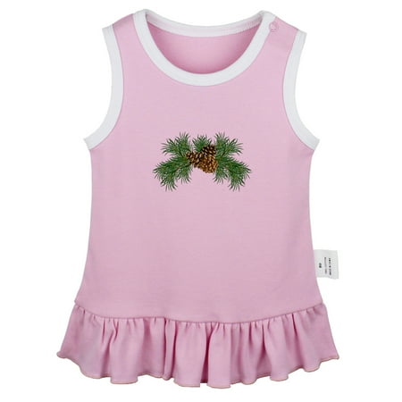 

Nature Pine Cone Pattern Dresses For Baby Newborn Babies Skirts Infant Princess Dress 0-24M Kids Graphic Clothes (Pink Sleeveless Dresses 12-18 Months)