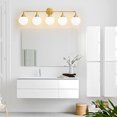 thumbnail image 2 of Deyidn 5-Light Gold Modern Vanity Light, 39 Inch Dimmable Bathroom Light Fixture with Opal Glass Globes for Mirror, 2 of 9