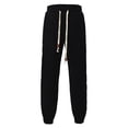 thumbnail image 5 of Men's Plush Belted Casual Pants - Cotton Solid Winter Trousers - Elastic Waist for Daily/Sports, 5 of 7
