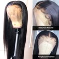 thumbnail image 4 of Guoxxzi Front Lace Wig Black Long Straight Hair Synthetic Fiber Wig 24 Inch, 4 of 9