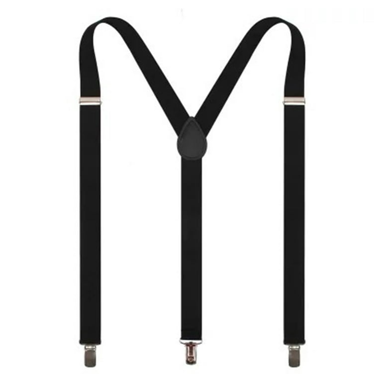 Men Suspender Elastic Adjustable Y Back 3 Metal Clips Comfortable Clothing  Accessories Heavy Duty Classic Black Unisex Male Female Suspender Belt for
