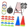 thumbnail image 1 of DYNWAVECA Agility Ladder Portable Staircase Balance Jumping Obstacles Adjustable Rungs 55 Piece Red, 1 of 10