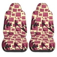 thumbnail image 2 of Easy to Install Car Universal Seat Cover, Retro Red Geometric Graffiti Four Seasons Universal Front Seat Cover, 2-Piece, 2 of 8