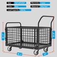 thumbnail image 4 of HOHYN Heavy Duty Utility Cart, Platform Truck with Cage, 1800 LBS Load Capacity, 6-in-1 Multi-Purpose Foldable Hand Truck with 4 Wheels for Grocery, Laundry, Garage, Warehouse (Black), 4 of 6