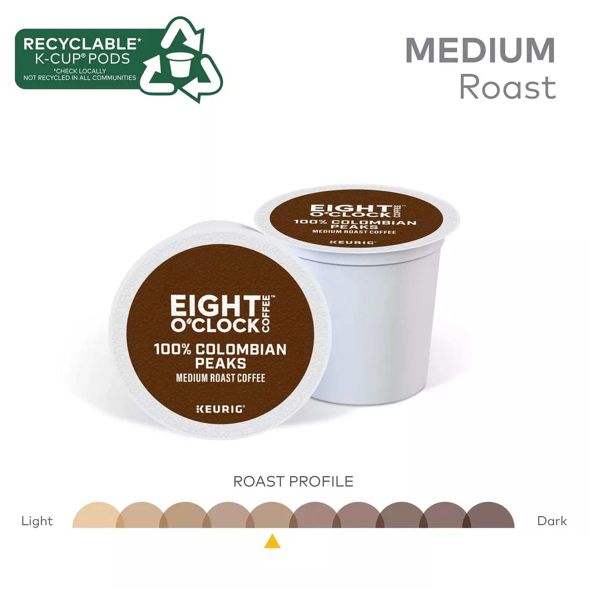Eight O'Clock Cofee Colombian Peaks, Single Serve 72 K-Cup Pods