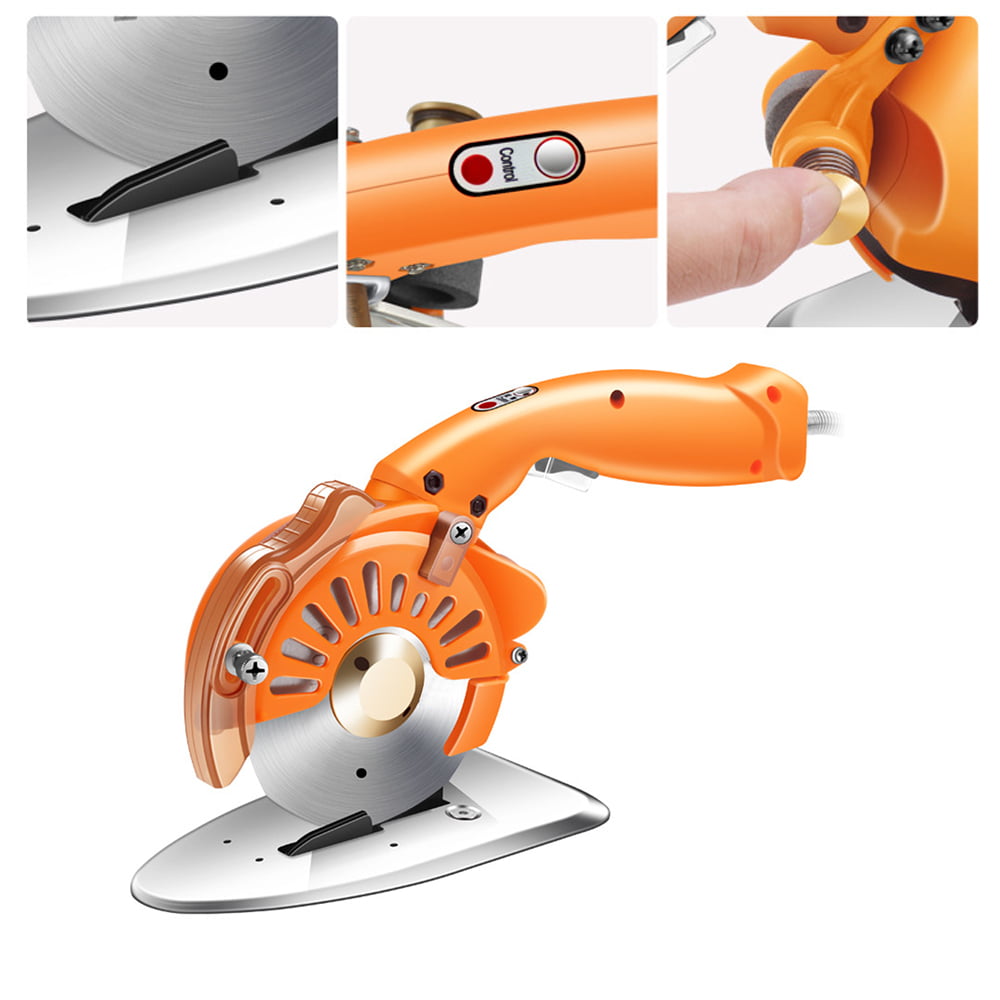 Rotating Fabric Cutting Machine 27mm Cutting Height Electric Rotating Cutting Machine Orange All-Copper Motor,Low Noise Adjustable Speed,Scissors for Cutting Fabric and Leather Fabric Cutter,SEAAN 