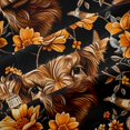 thumbnail image 4 of Manfei Flowers Highland Cattle Shower Curtain 72Wx72L,Retro Floral Animal Bathroom Curtain,Black Brown, 4 of 6