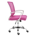 thumbnail image 3 of Modern Home Zuna Mid-Back Office Task Chair - Ergonomic Back Supporting Mesh Back Desk Chair (White/Pink), 3 of 7