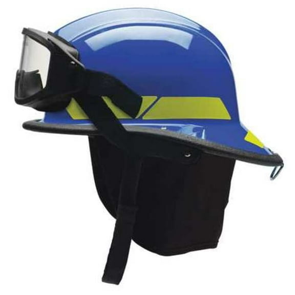 Fire Helmet,Blue,Modern, Thermoplastic, 4 pt Ratchet, Fits Hat Size 6-1/2 to 8