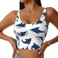thumbnail image 1 of Balery Cute Shark Sujetadores deportivos con espalda cruzada para mujer, acolchados, sin costuras, de alto impacto, ideales para yoga, gimnasio, entrenamiento y fitness.-Medium, 1 of 8