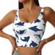 thumbnail image 1 of Fotbe Cute Shark Sujetador Deportivo Largo sin Aros para Mujer con Almohadillas y Soporte Medio, Transpirable y Absorbente, Camiseta Tipo Chaleco o Tank Top-Large, 1 of 8