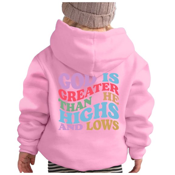 Little Girl Hoodies Casual Loose Cute Print Long Sleeve Hoodie Outfits Size 5-6T ,Pink
