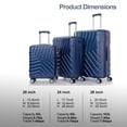 thumbnail image 6 of 3 Piece Luggage Sets,Expandable ABS Lightweight Hardshell Double Spinner Wheel 3 Piece Set Suitcase Travel Bag with TSA Lock and Two Hooks 20/24/28 inch (Style-9,Navy), 6 of 8