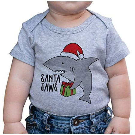 

7 ate 9 Apparel Kid s Santa Shark Christmas Onepiece Grey