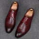 thumbnail image 3 of Zapatos formales de cuero para hombre, zapatos de vestir de negocios, Oxfords rojos geométricos para hombre, zapatos planos informales para fiesta y boda, 3 of 4