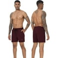 thumbnail image 2 of QPNGRP Men's Beach Swim Trunks Quick Dry Sports Fitness Shorts Drawstring Zipper Pockets and Mesh LiningWine red 36, 2 of 8
