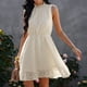 thumbnail image 2 of Vestido de verano sin mangas con escote de encaje y volantes de gasa para días informales, 2 of 6