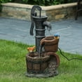 thumbnail image 2 of Resin Farmhouse Barrel and Water Pump Outdoor Fountain, 2 of 9