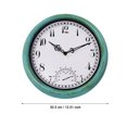 thumbnail image 3 of TOWED22 Instruments Rétro Rond Horloge Murale Analogique en Métal Turquoise, Bleu Ciel, 3 of 5