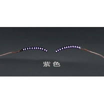 COFEST Halloween LED Lighted False Eyelashes Luminous Glowing Makeup Strip Lashes Lamp Double Eyelid Sticker Club Bar Dance Party Cosmetic Accssories LED Light False E Purple