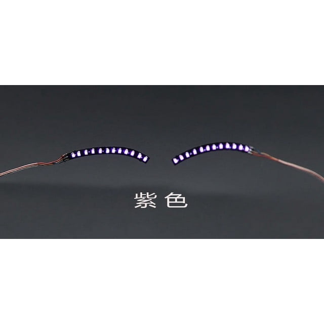 Fiudx Pestañas Led, Luces Brillantes de Colores, Modos Personalizables, Accesorio Llamativo para Fiestas, Halloween, Navidad, Baile, 1 Juego con Controlador, Batería Incluida.