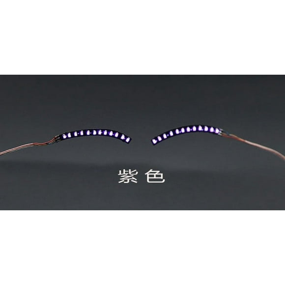 Halloween LED Lighted False Eyelashes Luminous Glowing Makeup Strip Lashes Lamp Double Eyelid Sticker Club Bar Dance Party Cosmetic Accssories LED Light False E