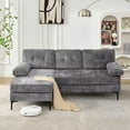 thumbnail image 4 of NovaCraft Reversible Sectional Couches for Living Room,L-Shaped Couch Sofa Set with Chaise,Comfy Cloud Couches in Lattice Decored Seat Cushion with Double Pads,Grey, 4 of 30