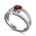 thumbnail image 2 of 2.50 Carat Round Cut Natural Diamond (F-G/VS1) & Garnet Gemstone Latest Anniversary Ring for her Solid 14K White Gold Size 7 by Diamond-Capitals, 2 of 8