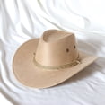 thumbnail image 1 of Sombrero de vaquero americano del oeste, sombrero de gamuza para exteriores, sombrero para montar a caballo para hombre, sombrero de vaquero de ala grande, 1 of 6