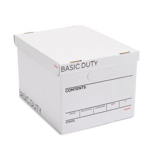 Staples Corrugated File Storage Boxes, White/Black, 20-Pack