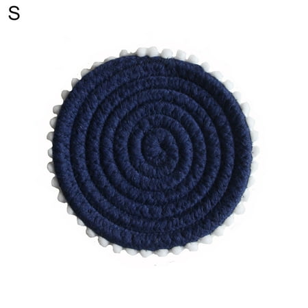 

Farfi Coaster Eco-friendly Wear Resistant Cotton Rope Heat-insulated Placement Mat for Home (Blue S)