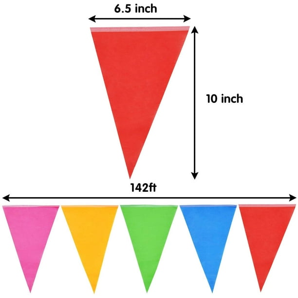 KSCD 300pcs Colorful Pennant Flags Banner 375ft Multicolor Pennant Banner  Nylon Cloth Flag Pennants for Party Celebrations and Shops Decorations,  Luau Event, Mexican Festivals - - 