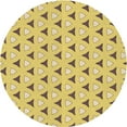 thumbnail image 1 of Ahgly Company Machine Washable Indoor Round Transitional Bold Yellow Area Rugs, 6' Round, 1 of 1