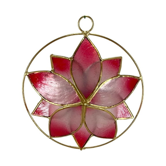 Pinnacle Peak Trading Red Capiz Flower Christmas Ornament 4 Inch