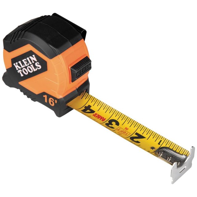 Cinta métrica Klein Tools 9516 compacta de nailon con doble gancho, 5 m