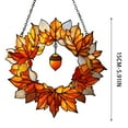 thumbnail image 3 of Maple Leaf Window Hanging Stained Glass Fall Hanging Decoration, Farmhouse Autumn Sun Catchers Indoor Thanksgiving Wall Art Decor (E), 3 of 5