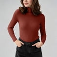 thumbnail image 4 of PBFRDSJ Women's Turtleneck Ribbed Knit Top Long Sleeve Slim Fit Pullover Sweaters Soft Warm Cozy Basic Stretchy Tops Free Sizes, 4 of 9