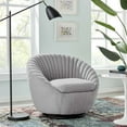 thumbnail image 2 of Modway Whirr Upholstered Fabric Swivel Chair in Black/Light Gray, 2 of 7