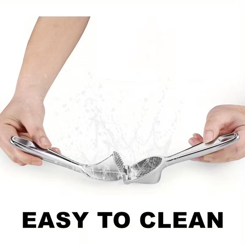 Stainless Steel Garlic Press - Ergonomically designed, durable kitchen tool that mashes garlic effortlessly