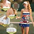 thumbnail image 7 of KEIAHUAN 250th USA Anniversary Womens Tennis Dress with Pocket Elastic Eagle Spaghetti Strap Golf Dresses with Shorts Moisture Wicking Golf Outfits Set Backless Athletic Dresses X-Small, 7 of 7